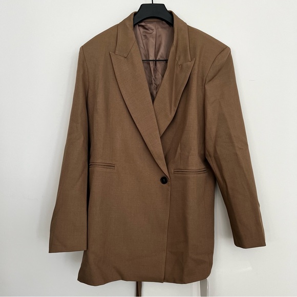 City Stroll Camel Oversized Wide Leg Suit Set - Picture 11 of 15